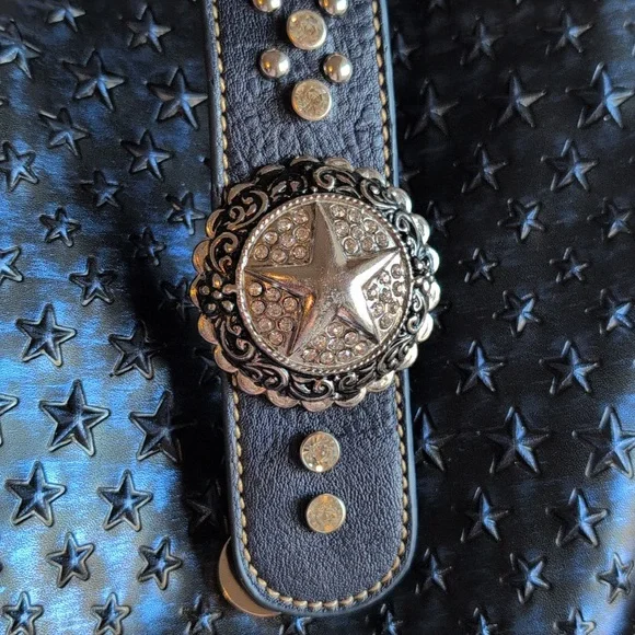 Montana West Studded Handbag with Fringe Accents - Picture 3 of 15